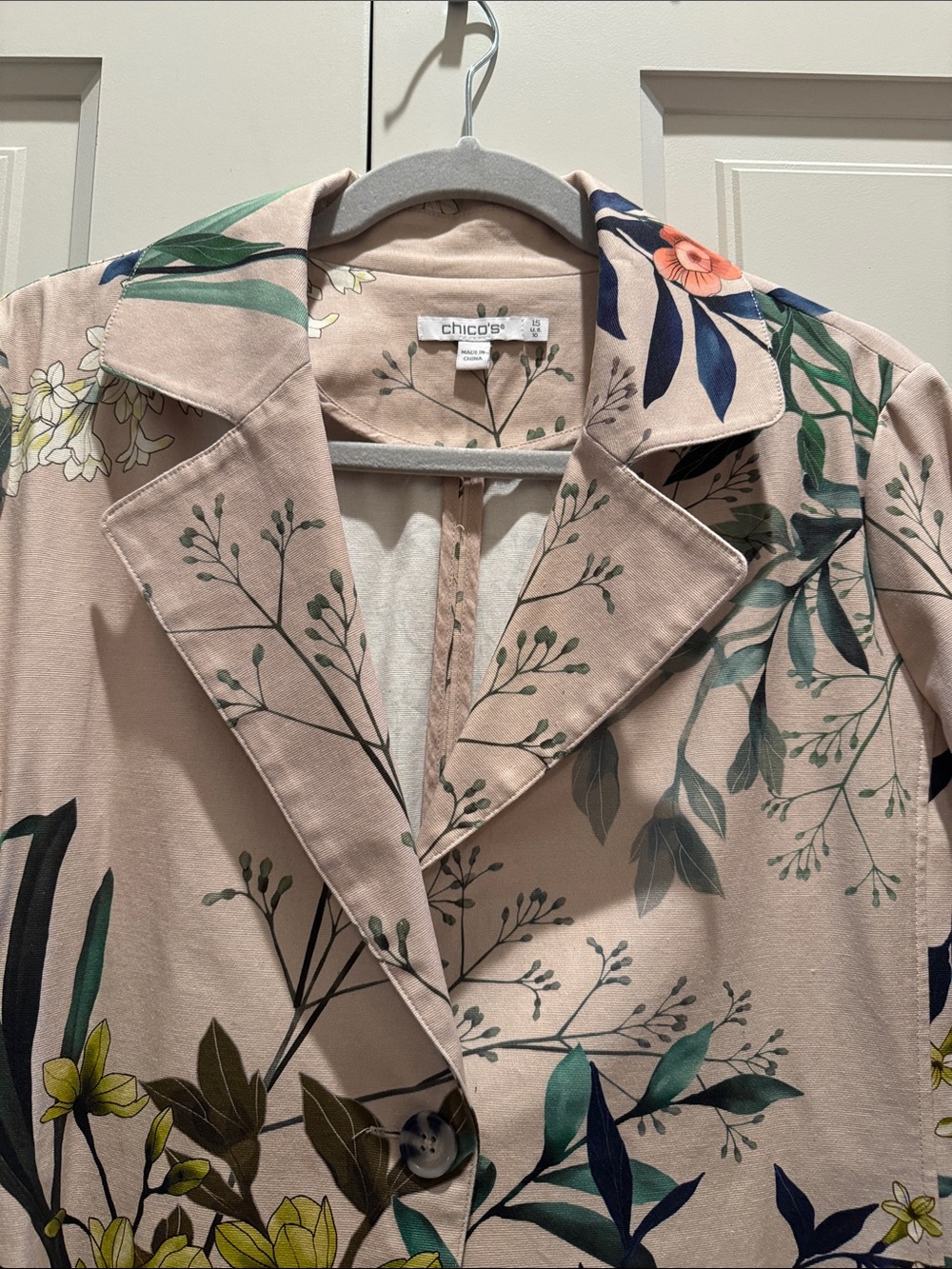 Floral Print Lightweight Duster Blazer - Blush Pink